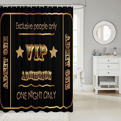 jejeloiu-Movie-Theater-Decor-Shower-Curtain-for-Kids-Movie-Night-Bathroom-Shower-Curtain-Set-72×72-VIP-Pattern-Bath-Curtain-Decor-Golden-Black-Kids-Bathroom-Accessories jejeloiu Movie Theater Decor Shower Curtain for Kids Movie Night Bathroom Shower Curtain Set 72×72 VIP Pattern Bath Curtain Decor Golden Black Kids Bathroom Accessories