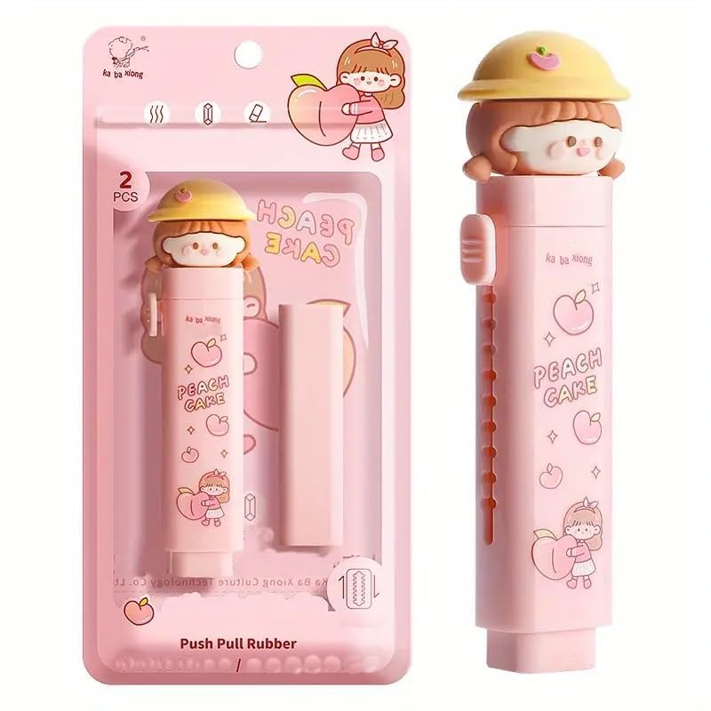Image of DEOXY Eraser for Kids - Peace Cake Cutter Shaped Eraser Set, Stationary Set for Kids, Rubber, Kawaii Erasers, Fancy for Birthday Return Gift - Pack of 2 (Peace Cake)