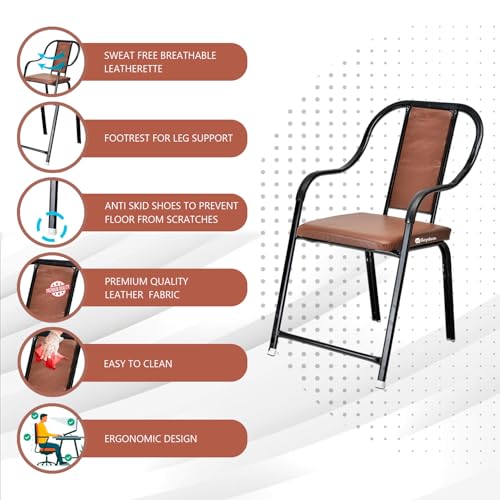 Image of Comfortable Garden /Lawn /Home /Office /Visitor /Study /Computer /Student /Back Support /Work from Home Study Chair (1, Brown)