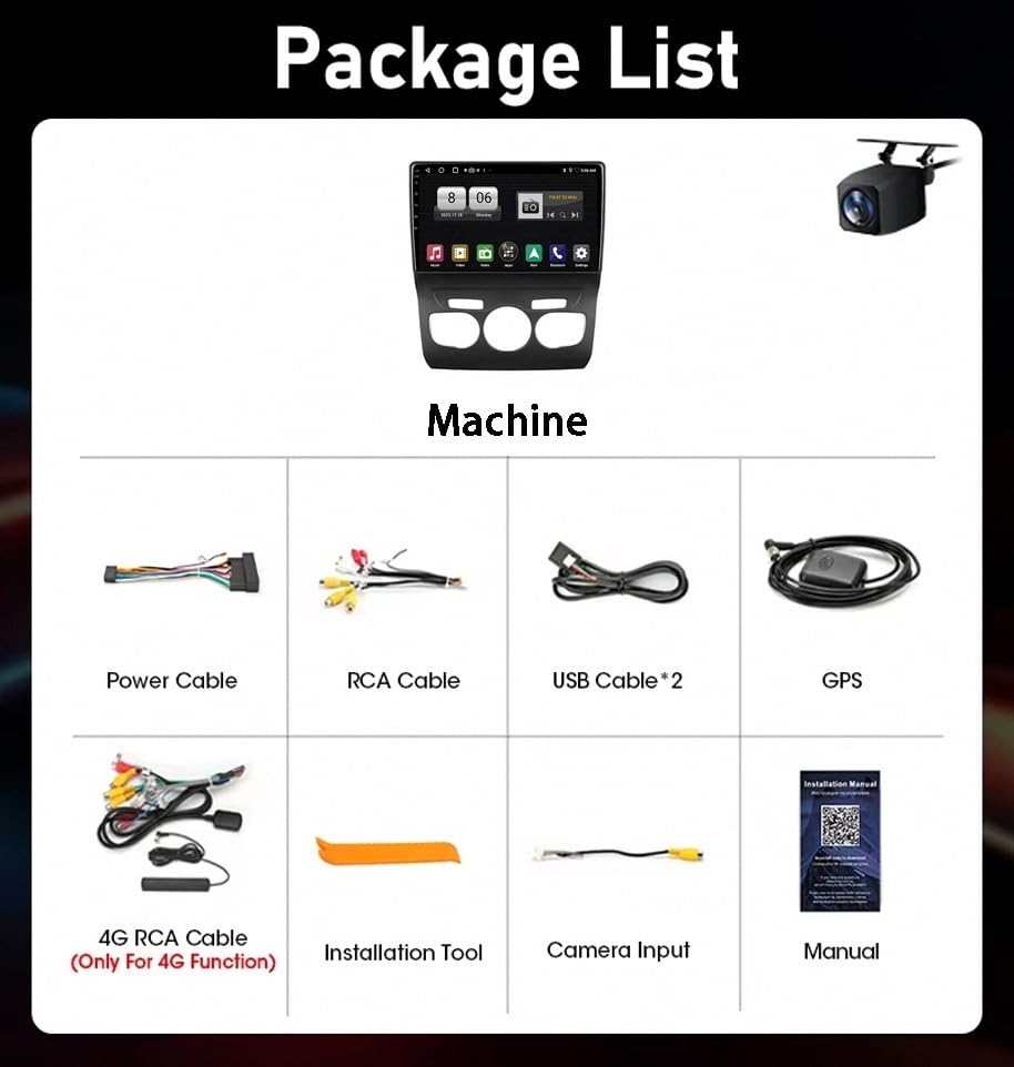 Pantalla Carplay Coche Inalámbrica para C4 2013-2016 con Android Auto y GPS 2G+32G 7