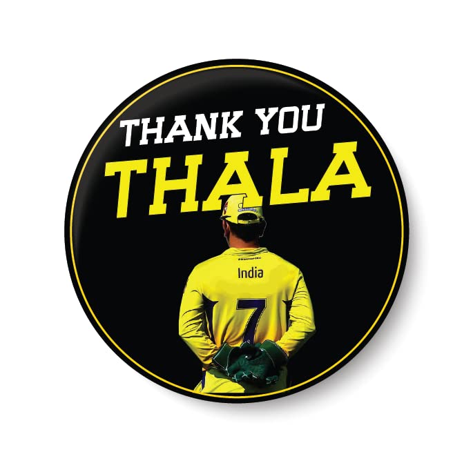 PEACOCKRIDE MS Dhoni I CSK I Farewell DHONI I Enga Thala Dhoni I Pin Badge Multicolor