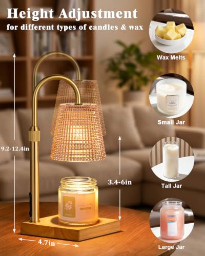 Image of Amber Candle Warmer Lamp with Timer, House Warming Gifts New Home Decor