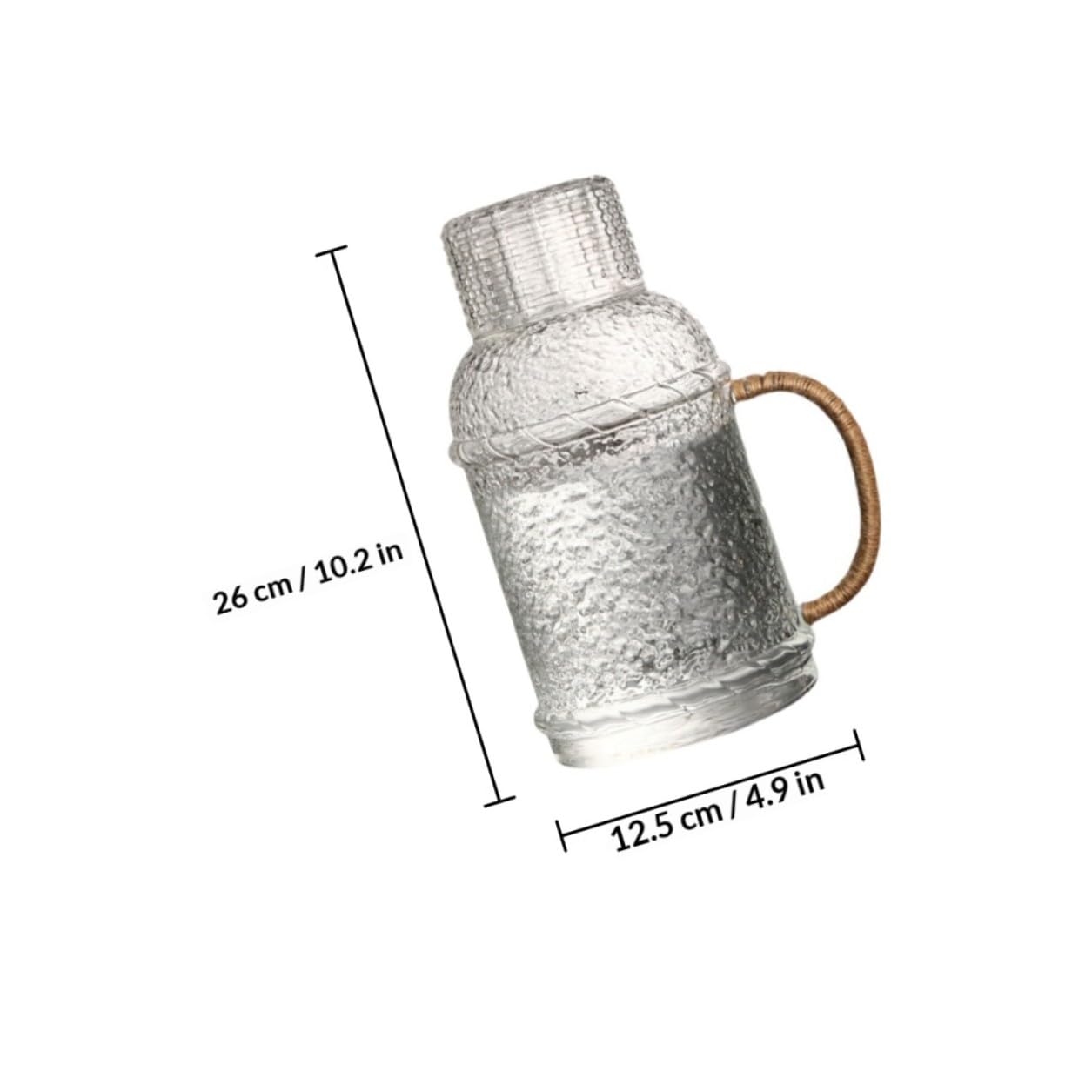 Jarra de Agua Fría de 2l de Vidrio, 1 Juego Tapa para Hogar