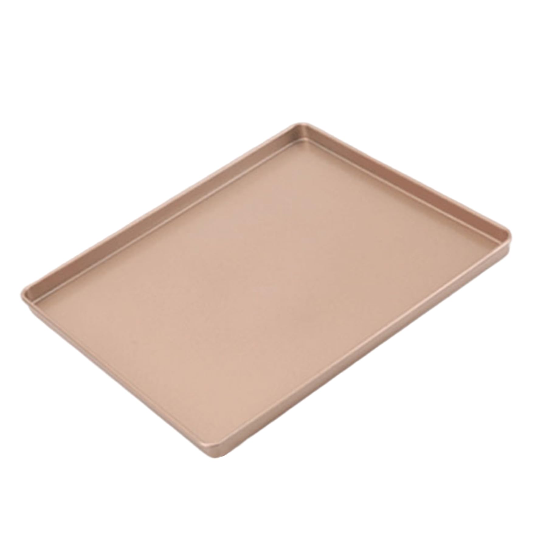 Bandeja para hornear de acero al carbono antiadherente de 12x10 pulgadas color oro rosa