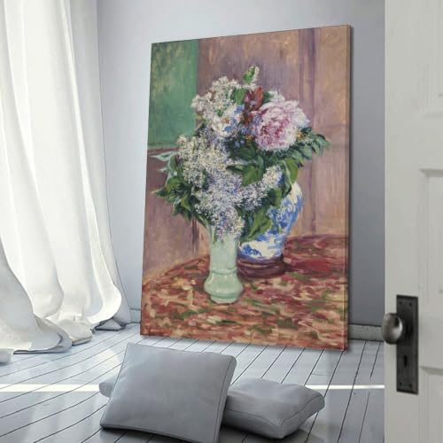 Impression sur toile Lilas et pivoines de Gustave Caillebotte 30x45 cm