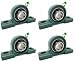 Four (4) UCP205-16 Cast Iron Pillow Block Mounted Bearings - 1" Inch Inside Diameter w/Set Screw Lock - P205