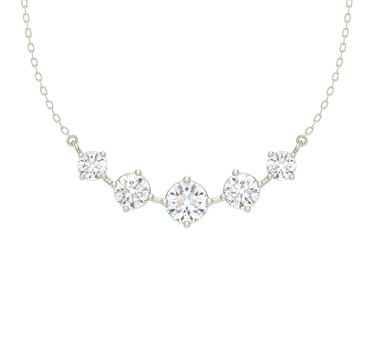 clara 925 Sterling Silver 5 Stone Pendant Earring Chain Jewellery Set | Platinum Plated, Swiss Zirconia | Gift for Women & Girls-picture-21