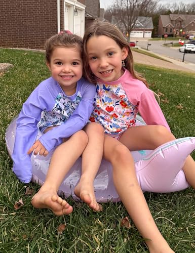 Image of Vogseek Girls Rash Guard Two Pieces Swimsuit Long Sleeve Bathing Suit for 3-10 Years