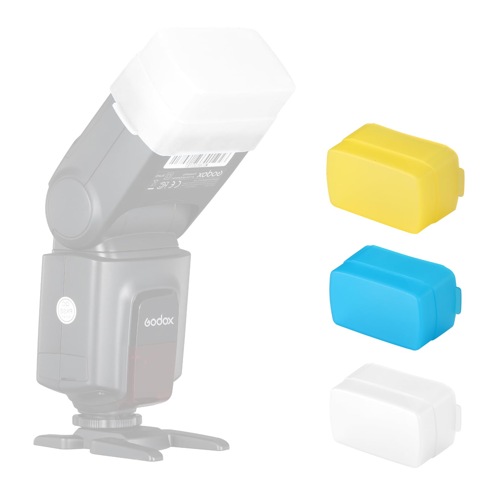 Difusor de flash para Godox TT520 TT560 Flash Speedlite (3 unidades, blanco, azul, amarillo)