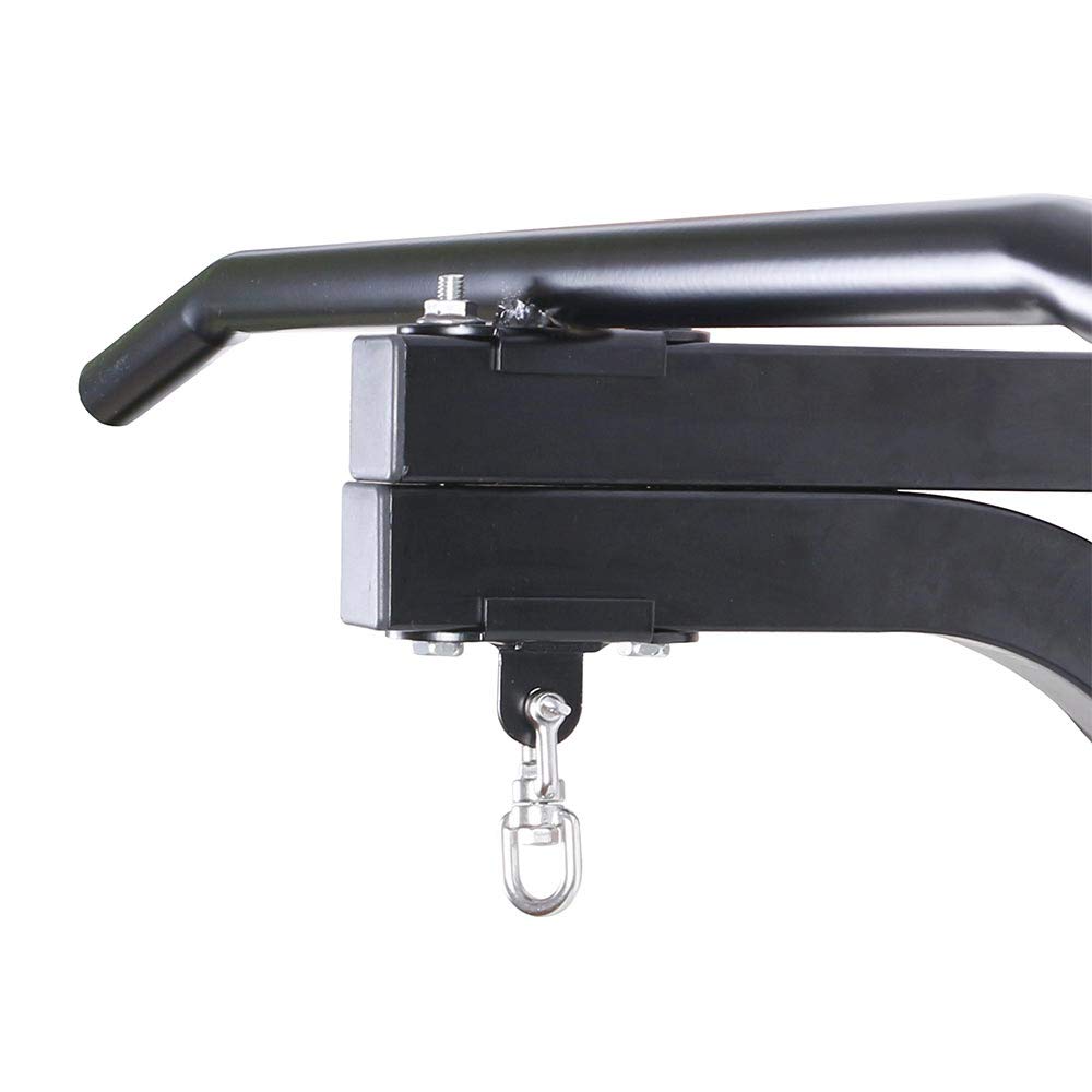 BAKAJI Braccio Supporto per Sacco da Boxe a Parete Allenamento Pugilato da Muro con Barra Sollevamenti Trazioni Fitness Palestra Cardio in Acciaio Dimensione 93 x 47 x 51 cm Colore Nero
