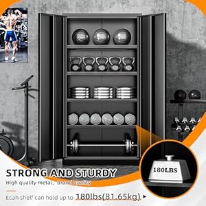 INTERGREAT Black Metal Storage Cabinet Doors, 72" Locking Steel Storage Cabinet with Shelves, Tall Metal Cabinet Lockable Steel Cabinets for Home Office, Garage INTERGREAT Black Metal Storage Cabinet Doors 72 Locking Steel Storage Cabinet with Shelves Tall Metal Cabinet Lockable Steel Cabinets for Home Office Garage