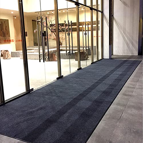 Nisorpa Commercial Grade Door Floor Mat 3' x 10' Brush Step Entrance Mat Slip Skid Entrance Mat with PVC Backing Home Office Hotel Corridor Indoor Outdoor Runner Rugs Corridor Floor Carpet, Grey