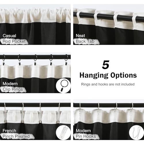 Pink Full Blackout Curtains for Nursery Girls Bedroom, 90 Inches Long Burlap Linen Textured Thermal Insulated 100 Room Darkening Back Tab Rod Pocket Drapes for Living Room Dining, 52"W 2 Panels - Image 6