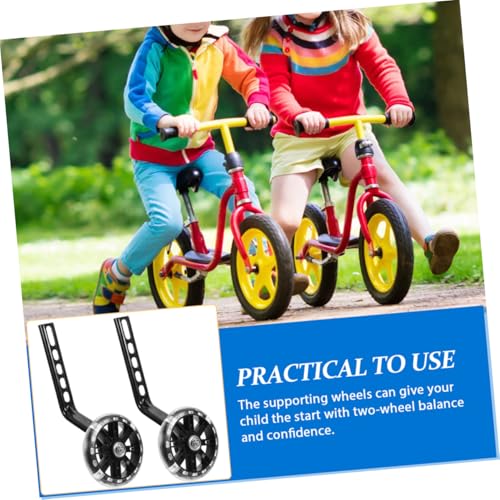 Ruedas de entrenamiento Beavorty para bicicletas, 4 piezas, estabilizadores de bicicleta resistentes al desgaste con ruedas auxiliares ajustables, accesorios negros para bicicleta para niños y aprendizaje de ciclismo miniatura 4