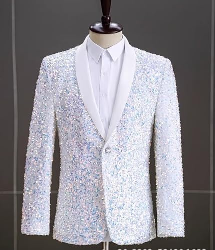 ORBITRAY Mens Sequin Blazer Sparkly Jacket for Men Slim Fit Sparkly Homecoming Jacket for Teens3