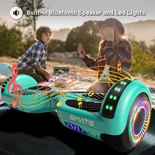 Image of SIMATE Hoverboard, Bluetooth All Terrain Hover Boards with LED Lights and APP Control, Gifts for Kids Adults Girls Boys, for All Ages