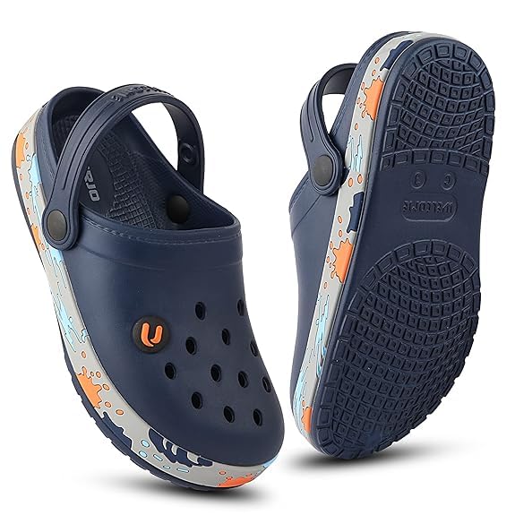 Image of URJO Splash Kid's Clogs /Sandals with Adjustable Back Strap Ultra Soft & Flexibility Anti Skid Comfortable Waterproof Daily Mules Clogs /Sandals Boy's & Girl's