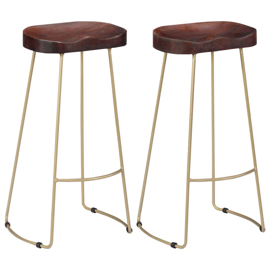 Taburetes de Cocina Gavin 2 Unidades, Taburetes Altos De Cocina, Sillas Altas De Cocina, Silla Alta, Taburetes De Bar, Muebles para Cocina, Madera Maciza de Mango