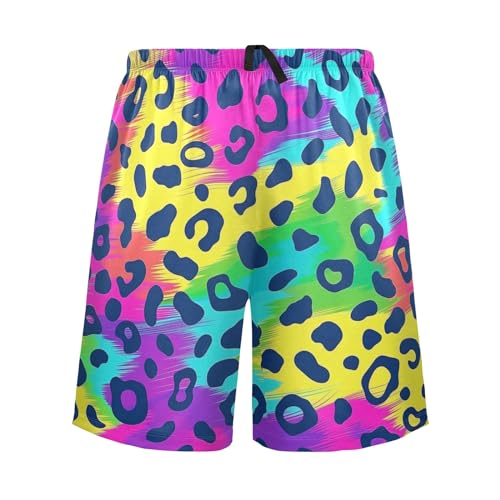 Leopard Pajama Shorts Mens Lounge Sleep Shorts Pjs Bottoms Pants
