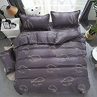 Chickwin Juego De Ropa De Cama De 4 Piezas, 3D Microfibra Cómodo Juego De Fundas De Edredón Con Funda Nórdica Y Funda De Almohada Y Sábana Encimera ( 200x200cm,Color H
