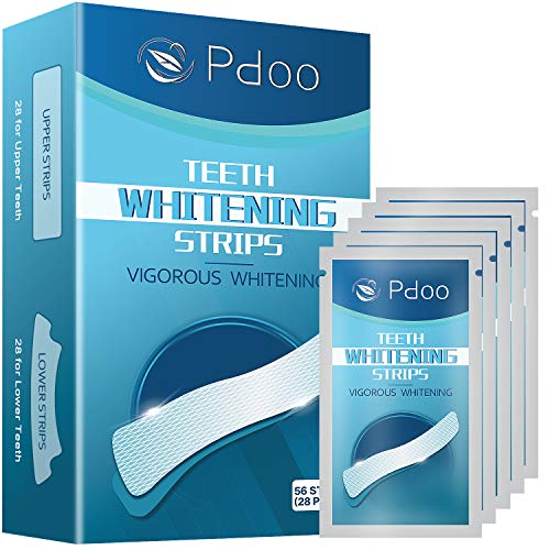 Pdoo Teeth Whitening Strips with 56 Strips Remove Years of Stains -Best 3D