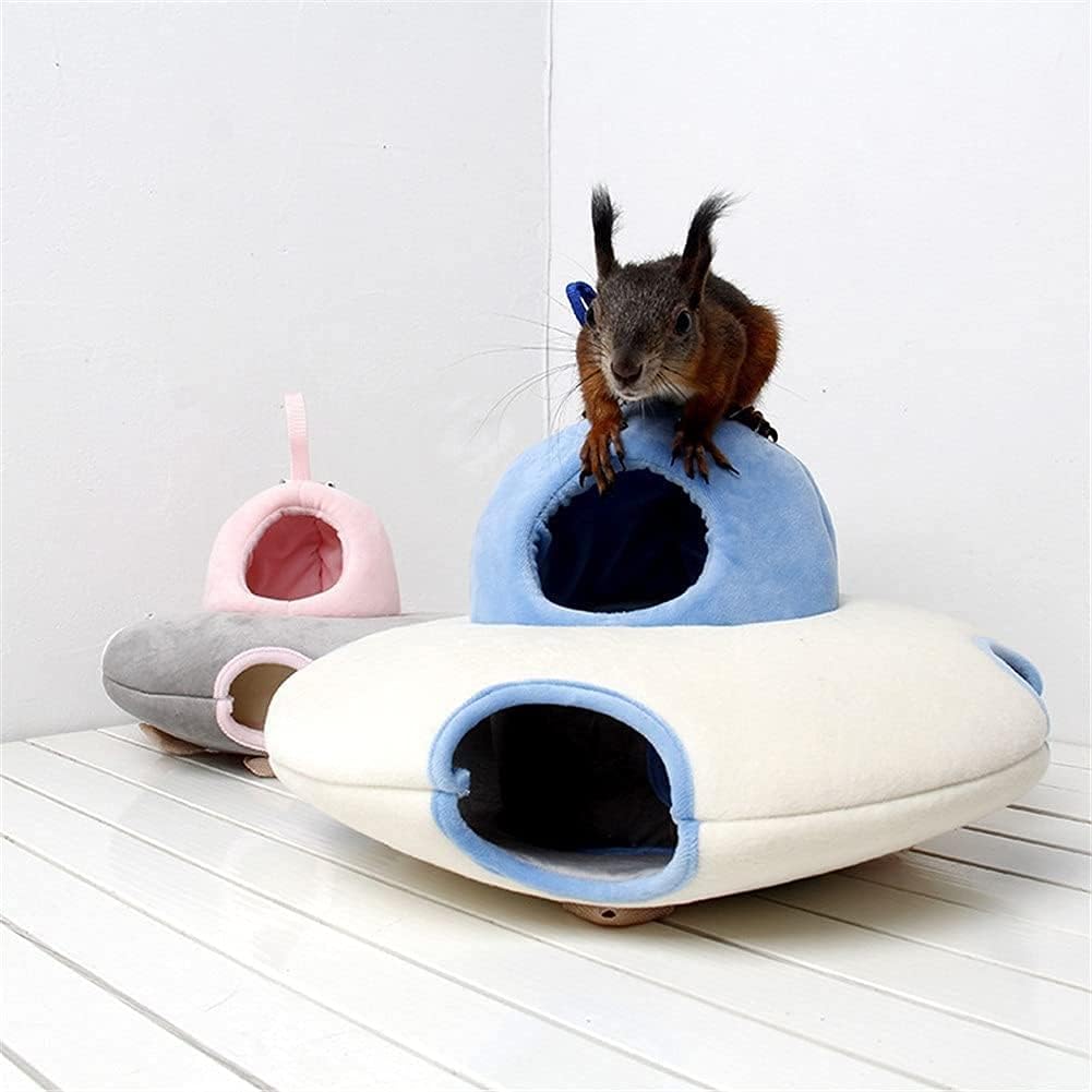 Small Pet Cute Soft Plush Nest Squirrel Hamster Cotton Bed Small Pet Warm House Comfortable Hamster Sleeping Hammock (Color : A) (B)