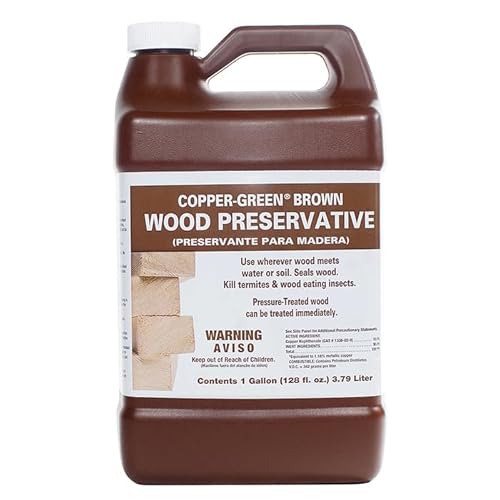 4-Pack of 1 gal Green Products 33001 Copper‐Green Brown Wood Preservative