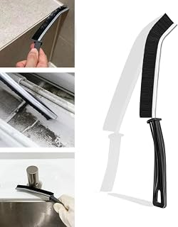 Crevice Cleaning Brush,Hard Bristle Crevice Cleaning Brush,Long Handle Narrow Gap Cleaning Brush，Door Window Track Deep Cleaning Brush for Kitchen, Bathroom, Corner, Small Space (Black)