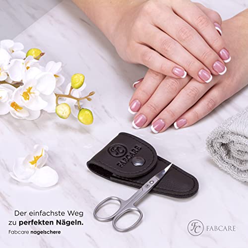 Nagelschere FABCARE Profi mit Etui und E-Book für präzises Schneiden