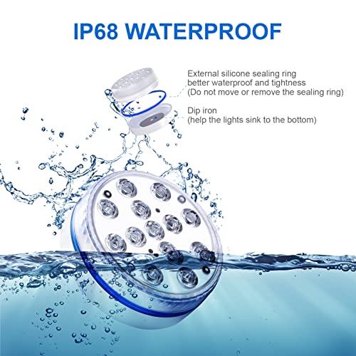Defeicco Submersible Led Pool Lights For Above Ground Pools Waterproof thumb #1