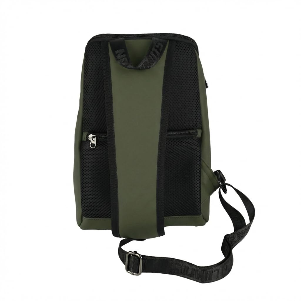 No Limits Bolso bandolera hombre impermeable, mochila bandolera ajustable, efecto Soft-Touch y forro naranja, con múltiples bolsillos