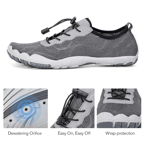 Image of hiitave Men Barefoot Water Shoes Beach Aqua Socks Quick Dry for Outdoor Sport Hiking Swiming Surfing