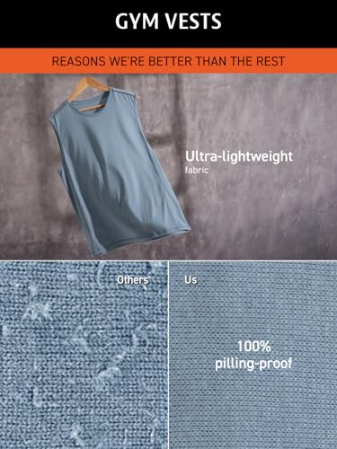 Image of DAMENSCH Men's Cotton Blend Regular Fit Breeeze Gym Vests Workout, Ultra-Lightweight Gym Sando, Anti-Fade Cotton Blend Tank Top, Quick-Dry Sleeveless Vest