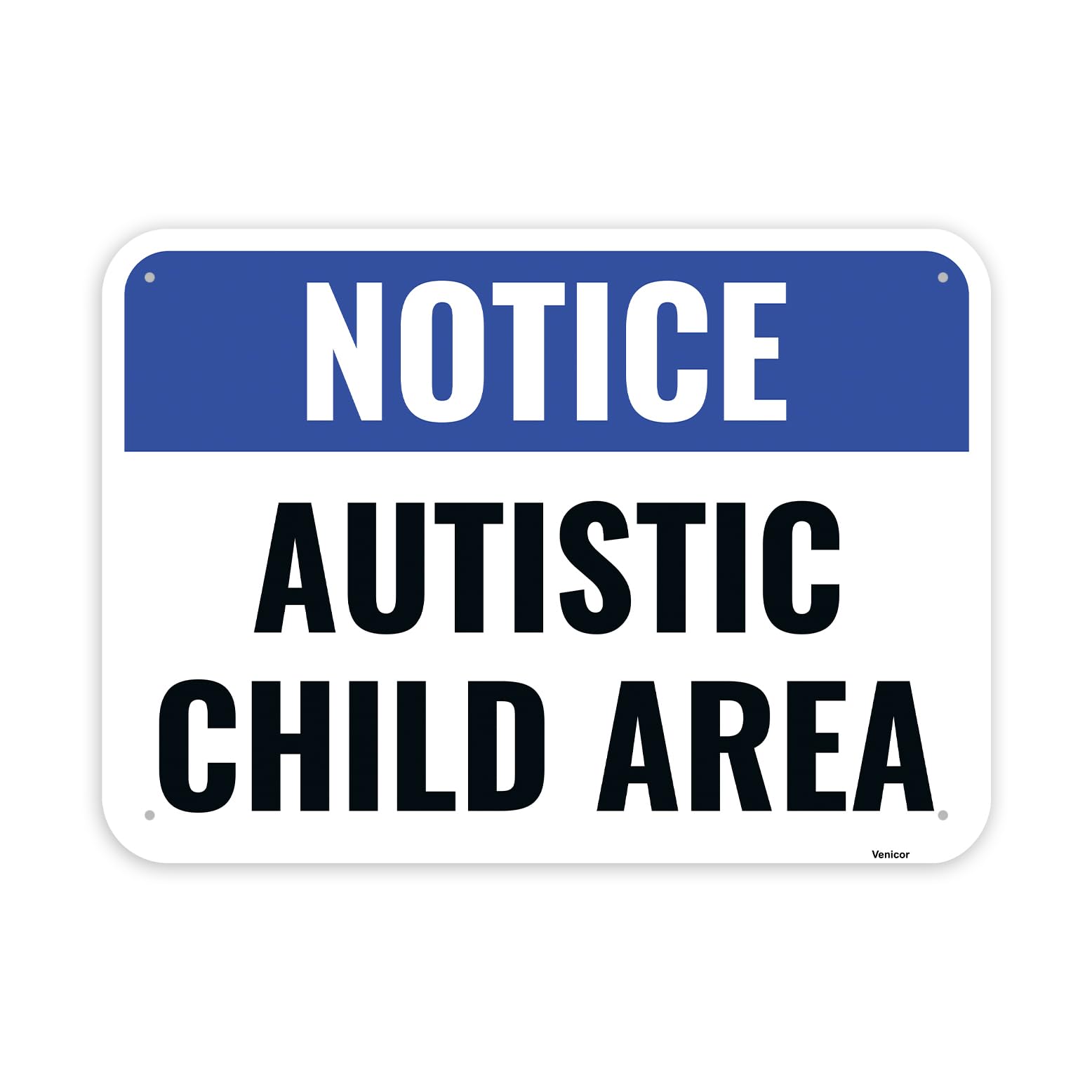 Autistic Child Play Area Aluminum Sign, Outdoor Area Marker, 12x8 Inch