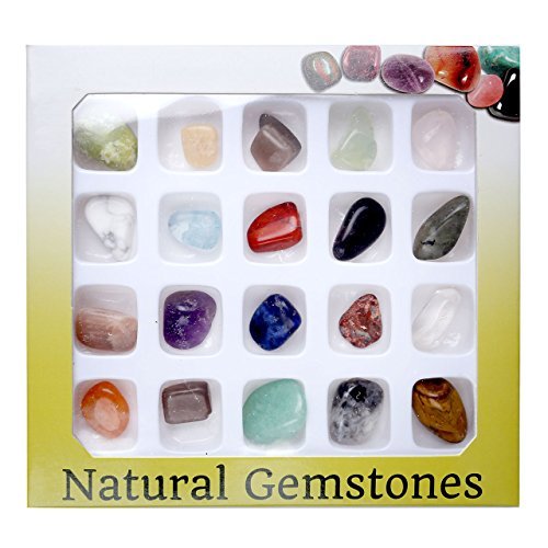 Jovivi 20 Mini Crystal Gemstones Chakra Stone Healing...
