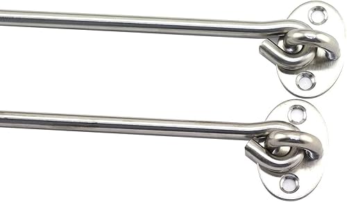 Miniatura 2 de Gancho de cabina de 10 pulgadas, pestillo a prueba de viento, cobertizo de acero inoxidable, puerta de puerta, ventana, tapón de seguridad, soportes