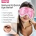NEWGO Cooling Gel Cold Eye Mask for Puffy Eyes, Reusable Ice Pack with Soft Plush Backing for Dark Circles, Migraine, Stress Relief - Pink