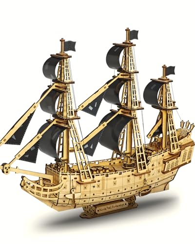 Pirate Ship 3D Wooden Puzzle for Adults - Ideal Christmas or Thanksgiving Gift for Model Enthusiasts 3D Puzzles for Adults