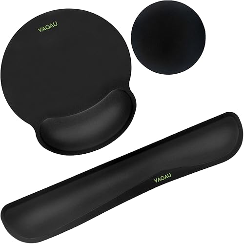 Miniatura 15 de Alfombrilla ergonómica para mouse con reposamuñecas de espuma viscoelástica prémium para teclado y mouse reposamuñecas, para escribir cómodamente y