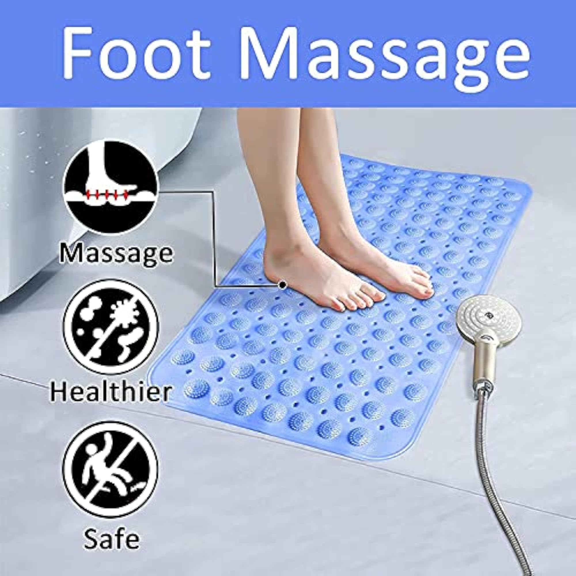 Multi Purpose Bath Mat with Anti Slip Suction Cup, 100 x 40 cm