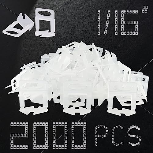 Tile Leveling System Clips 1/16 Inch 2000pcs Tile Leveling Spacer DIY Tiles Leveler Spacers 1.5mm Tile Tools Set Tile Leveling System for Professional Ceramic Stone Installation