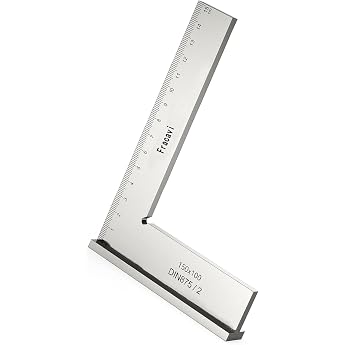 Facavi Engineering Angle Set 90  Angle and Carpenters Square with Metric Scale 150x100mm Hardened Steel for Metalworking Woodworking Silver