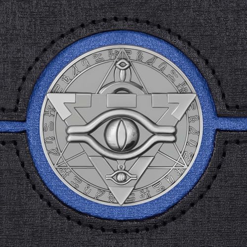 Image of Kabinka Commander Deck Box for MTG with Dice Tray, Yugioh Deck Box with Metal Emblem, Holds 100 Double-Sleeved Cards for TCG, Cards Storage Case with 35PT Magnetic Card Holder (Black& Blue, Puzzle)