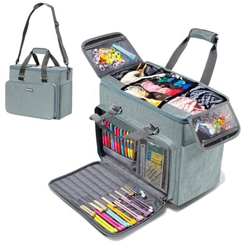Knitting Bag Large Crochet Bag Crochet Tote Bag Yarn Bags for Crocheting Yarn Storage Organizer for Knitting & Crochet Supplies product thumbnail 10