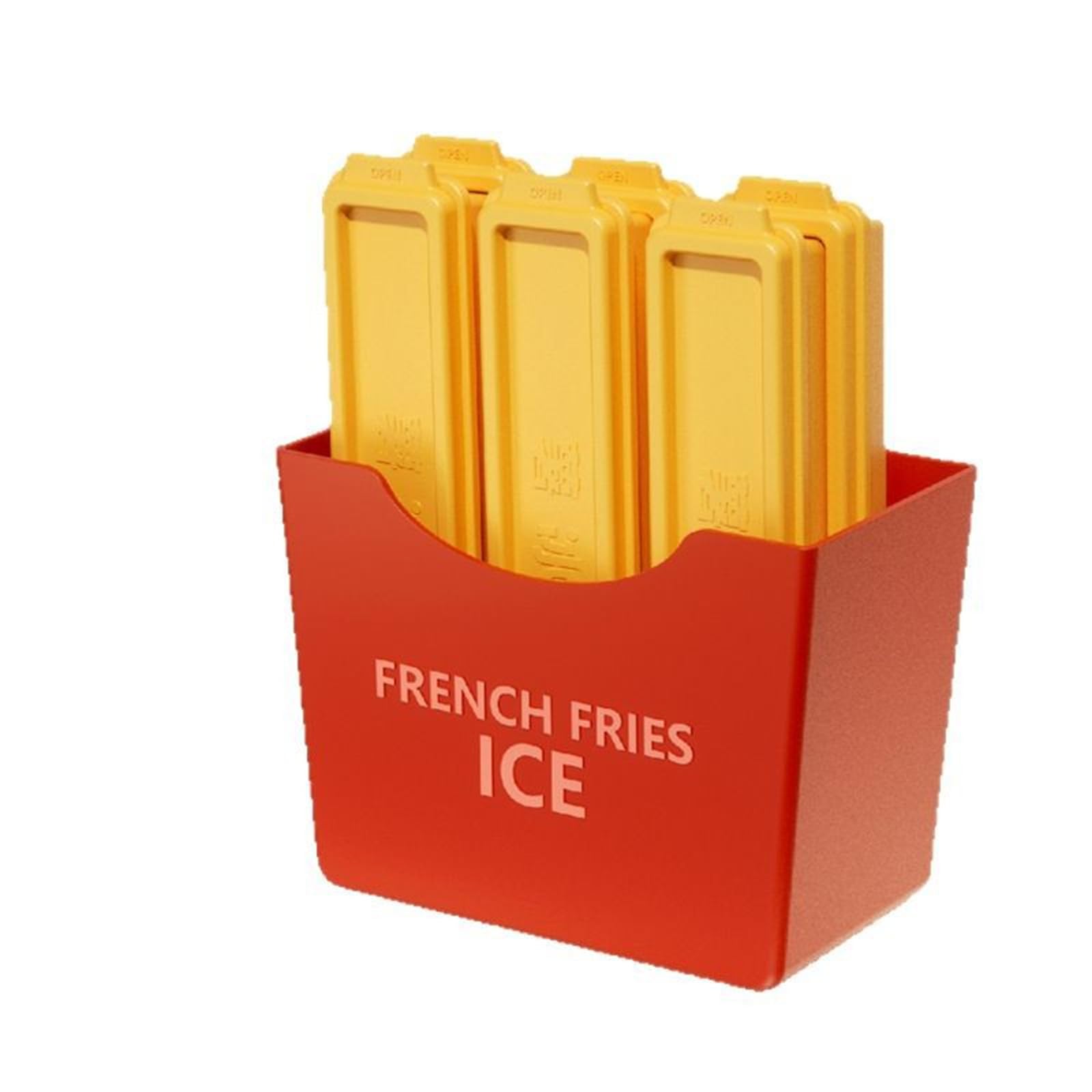 MICFENY Food Grade Tray with Lid French Fry Shape Ice Making Mould for Beverages Cold Drink Accessories