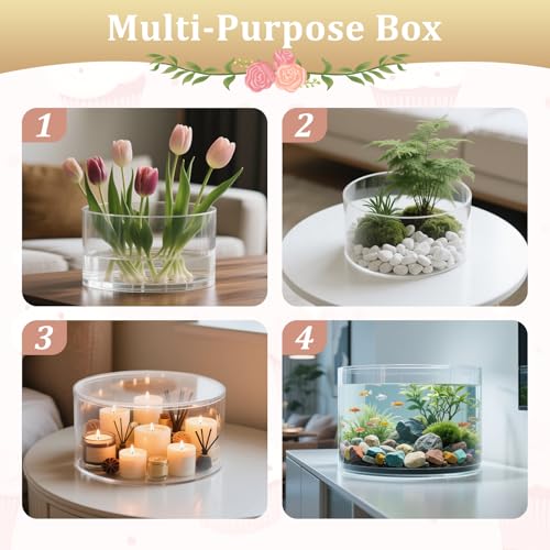 2Pcs Acrylic Cake Display Stand 8'' 12'' Round 2Tier Clear Cylinder Cake Box for Wedding Birthday Party Decor (8 /12 Inch) - Image 7