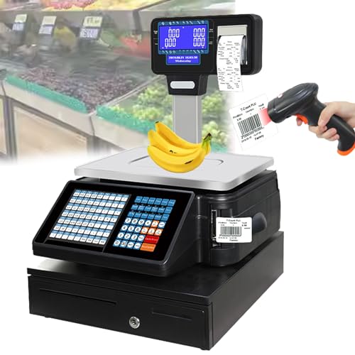 Báscula electrónica con impresora y escáner