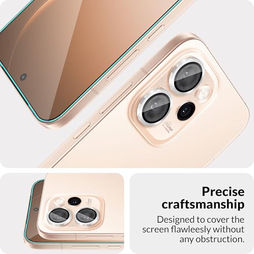 Image of ArmourPro Edge to Edge Tempered Glass for Oppo Reno 15 Pro with Silver Camera Ring Guard, 9H Screen Protector, Anti-Scratch, Anti-Fingerprint, Bubble-Free Installation Kit