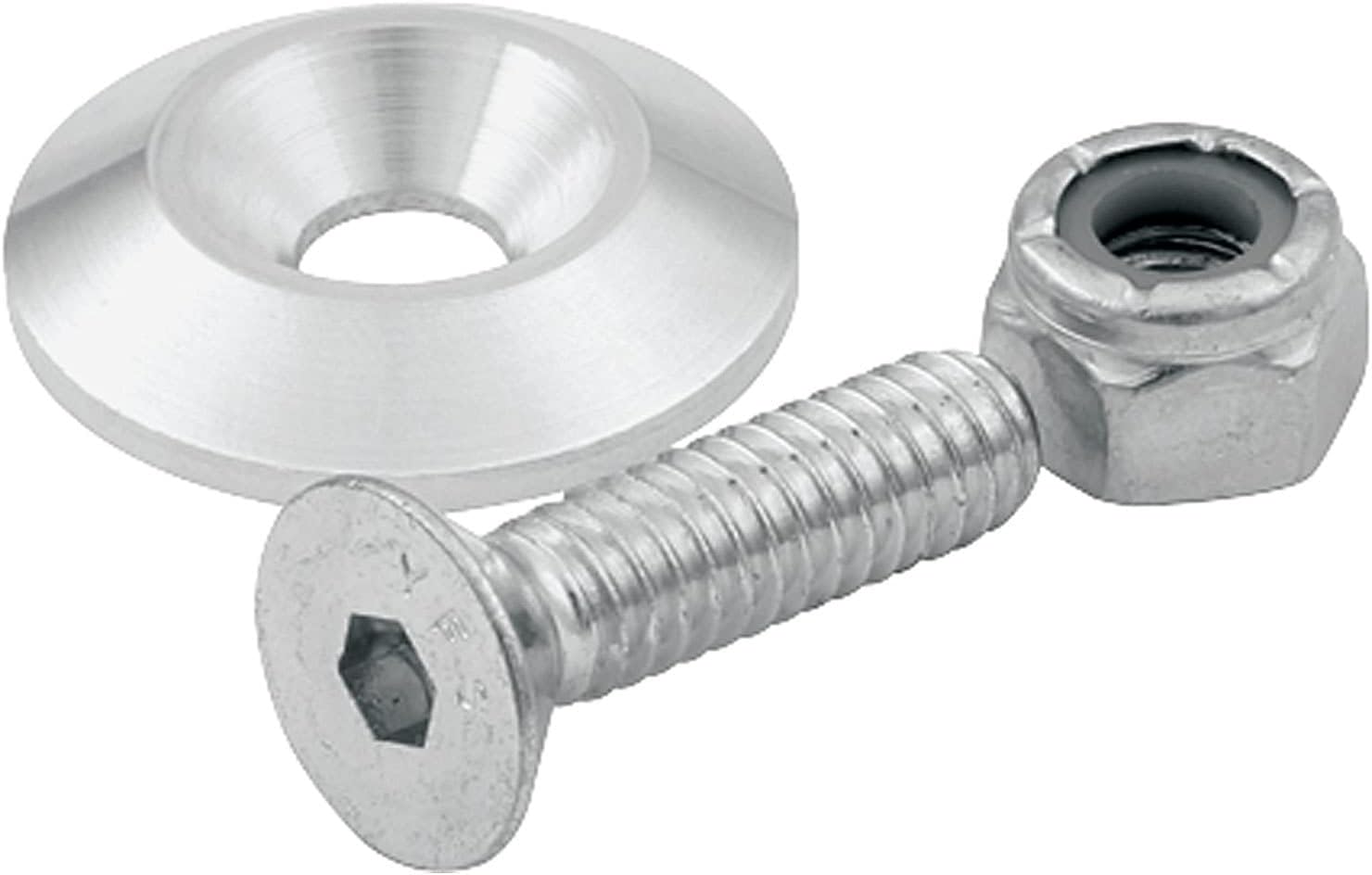 Allstar Performance ALL18635 Black 1/4" x 1" Countersunk Bolt Kit with 1-1/4" OD Washer, (Set of 10)