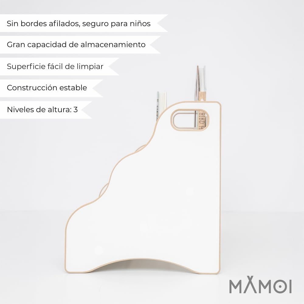 MAMOI® Estantería para Libros Infantil – estantería Infantil, Organizador de Libros para habitación Infantil, Soporte para Libros, estantería Independiente, Almacenamiento de Libros, Caja para Libros